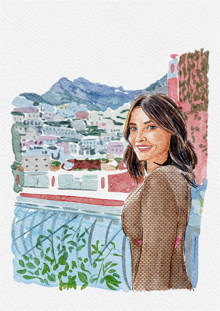 A vacation photo taken into a portrait
