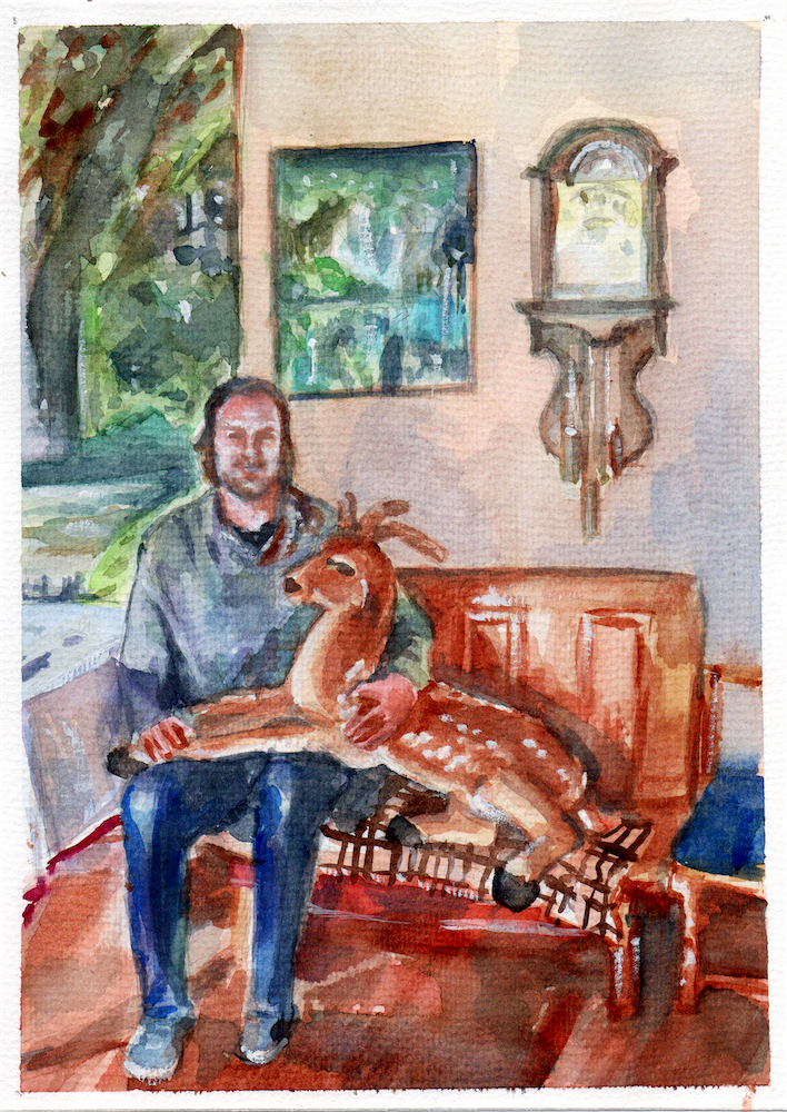 A photo painted into a one of a kind portrait